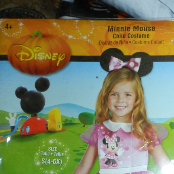 🆕 Minnie Mouse Pink/White Mickey Mouse Clubhouse Dress & Headbow 4-6x NWT - Picture 2 of 12